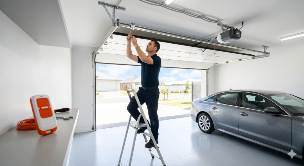 Réparation porte de garage à Vélizy-Villacoublay — installation motorisation porte sectionnelle garage résidentiel
