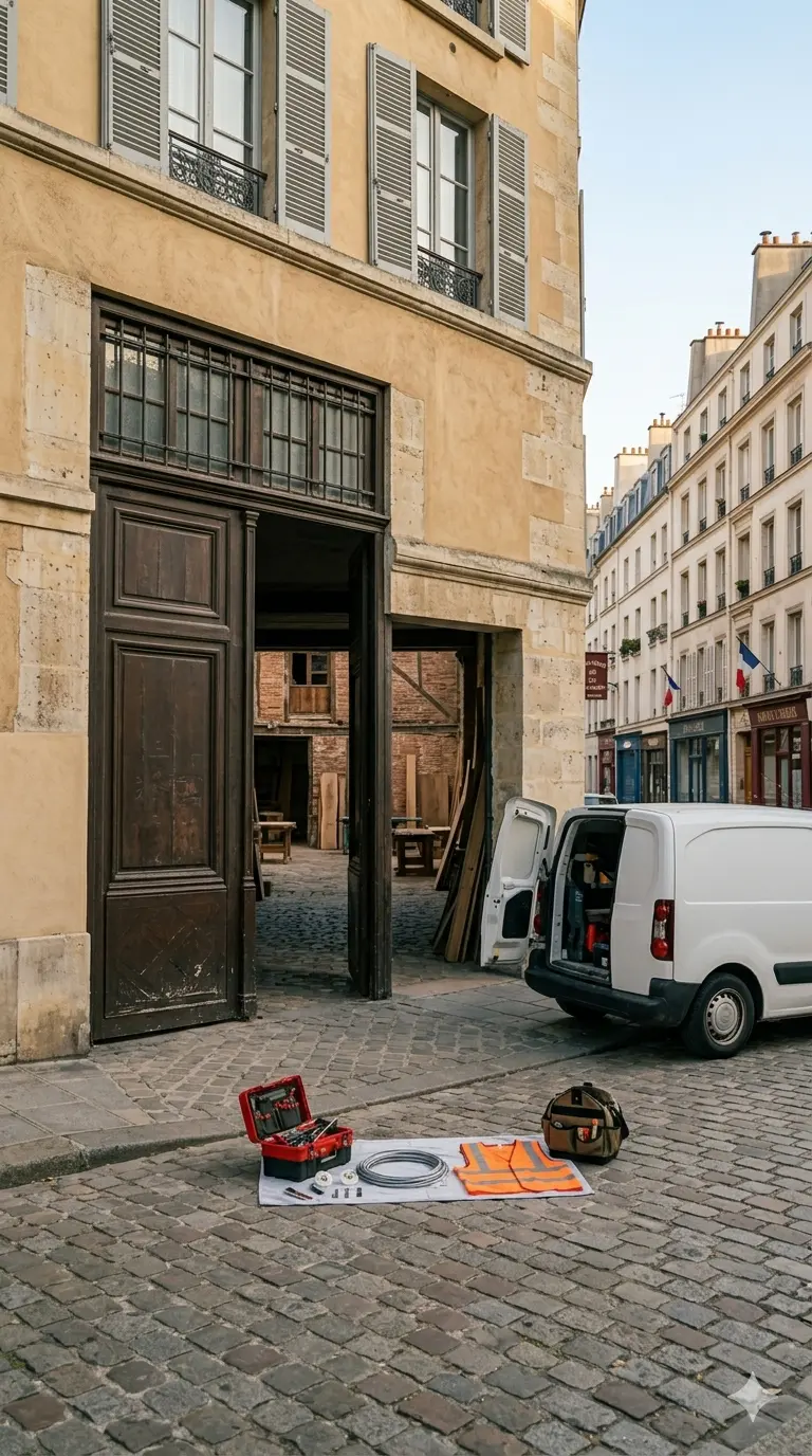 Dépannage porte de garage à Paris 11e (75011) · intervention rapide DB Assistance