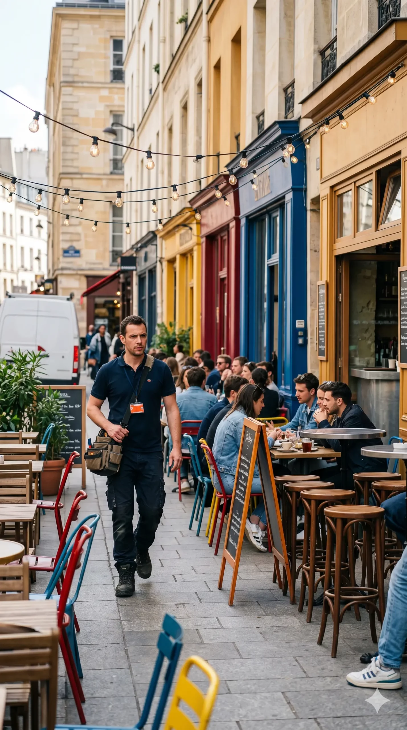 Technicien DB Assistance réparant une porte de garage à Paris 11e