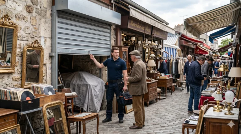 Dépannage porte de garage Paris 18e dépannage rideau métallique Marché aux Puces Clignancourt antiquaires