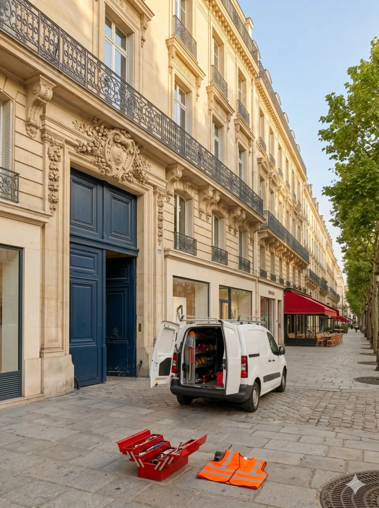 Dépannage porte de garage Paris 6e porte cochère bloquée immeuble bourgeois Saint-Germain-des-Prés