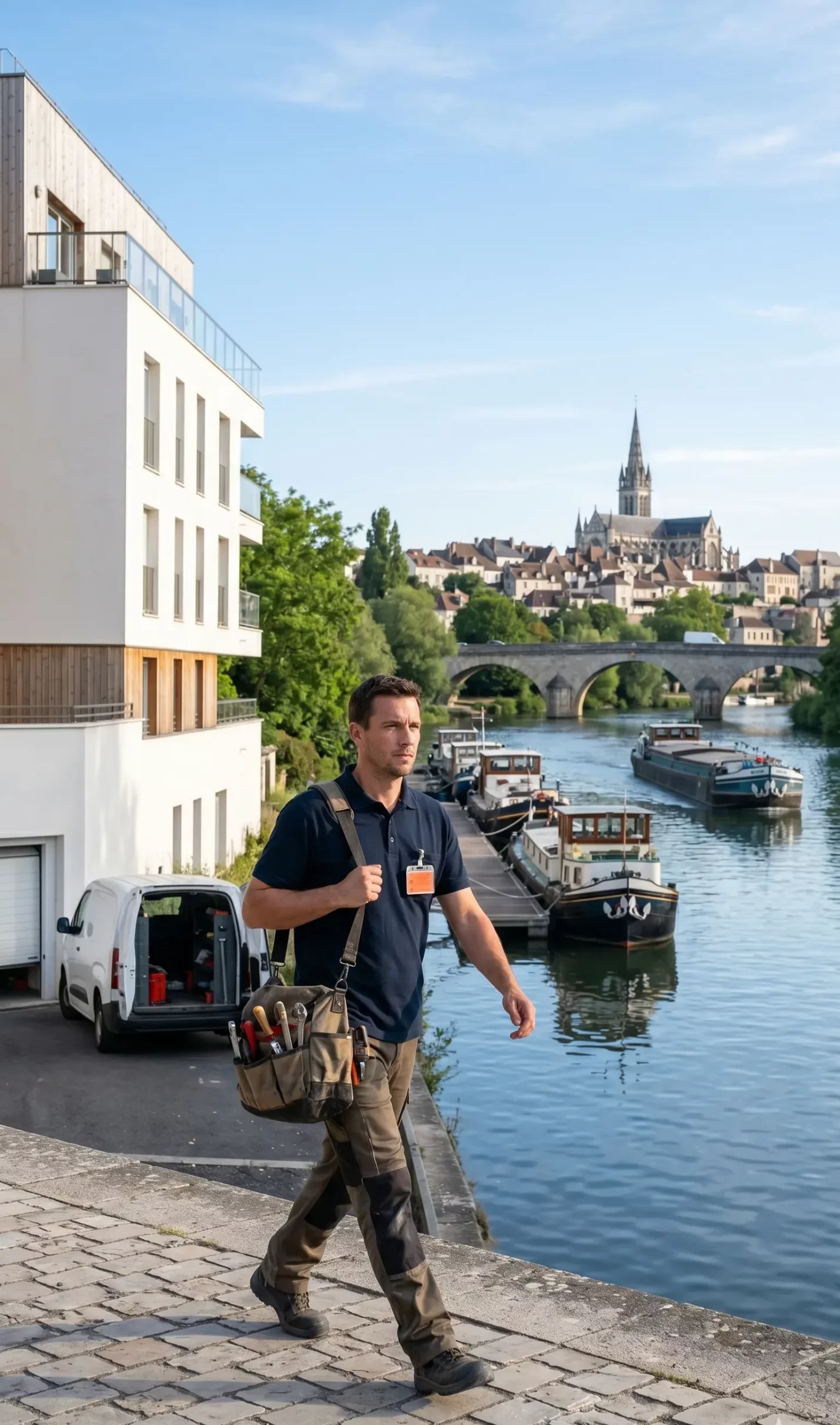 Dépannage porte de garage à Saint-Ouen-l'Aumône technicien DB Assistance quai halage Oise Pontoise