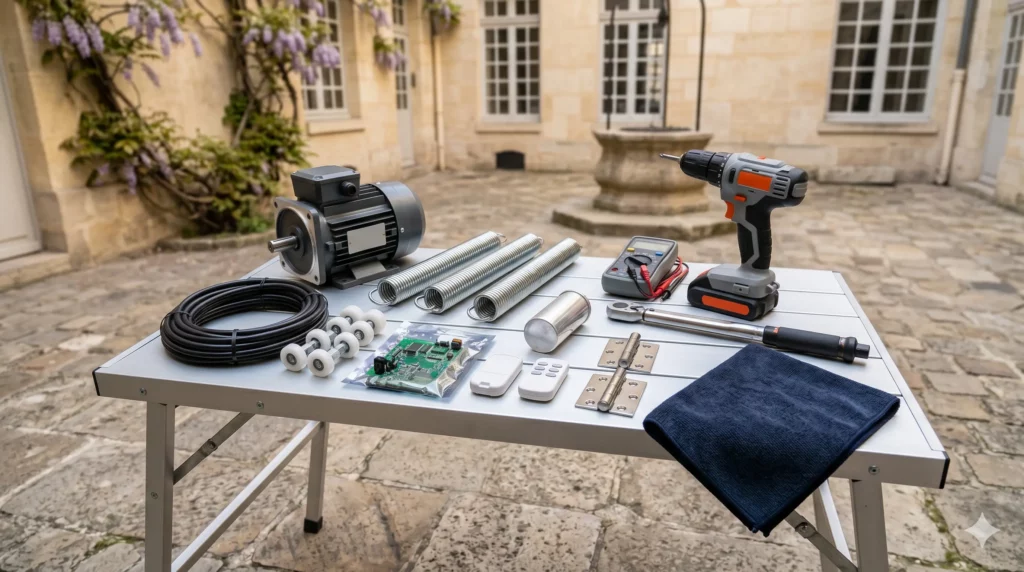 dépannage porte de garage Paris 3e pièces certifiées toutes marques cour hôtel particulier Marais glycine