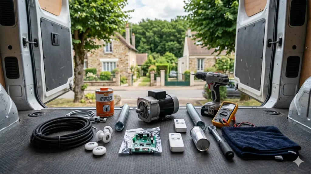 dépannage porte de garage à Poissy pièces certifiées toutes marques moteur ressort câble forêt Saint-Germain