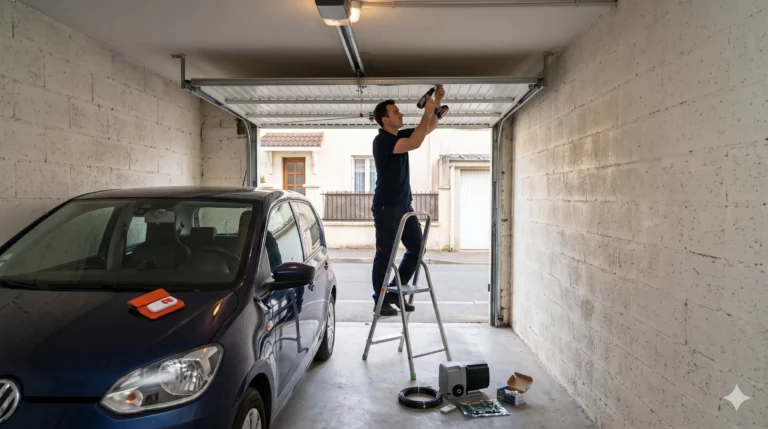 Dépannage porte de garage à Houilles installation motorisation garage pavillon étroit