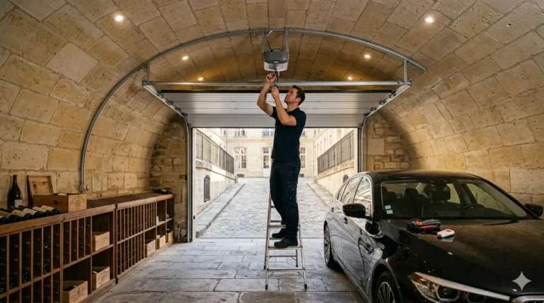 Dépannage porte de garage Paris 6e installation motorisation parking voûté cave immeuble bourgeois Saint-Germain