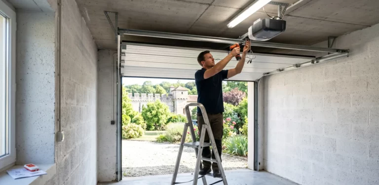 Dépannage porte de garage à Saint-Ouen-l'Aumône installation motorisation garage pavillon Épluches abbaye Maubuisson