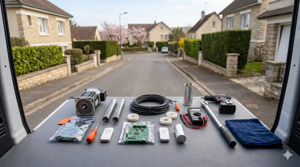 Dépannage porte de garage à Sartrouville pièces certifiées toutes marques moteur ressort câble