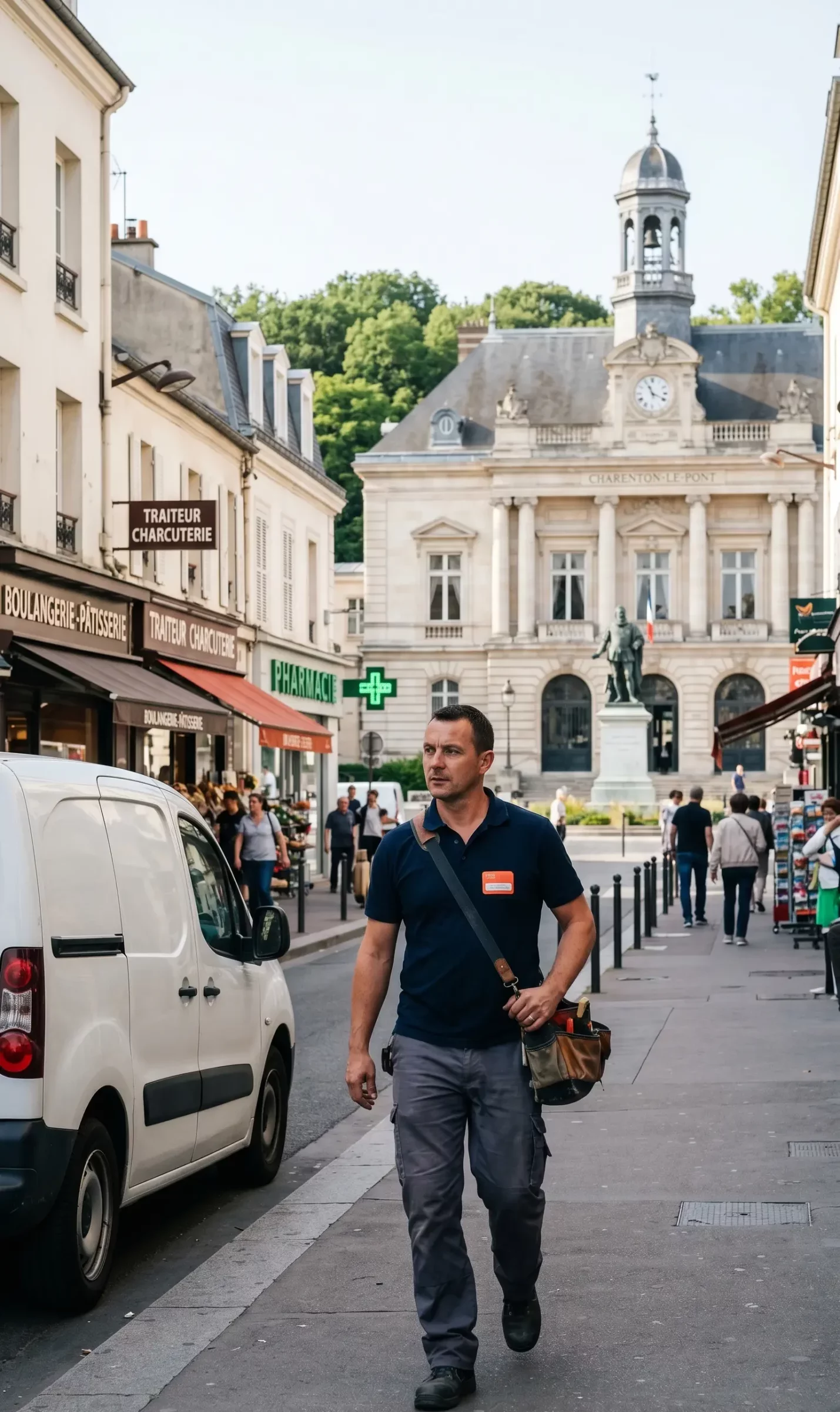 Technicien DB Assistance réparant une porte de garage à Charenton-le-Pont