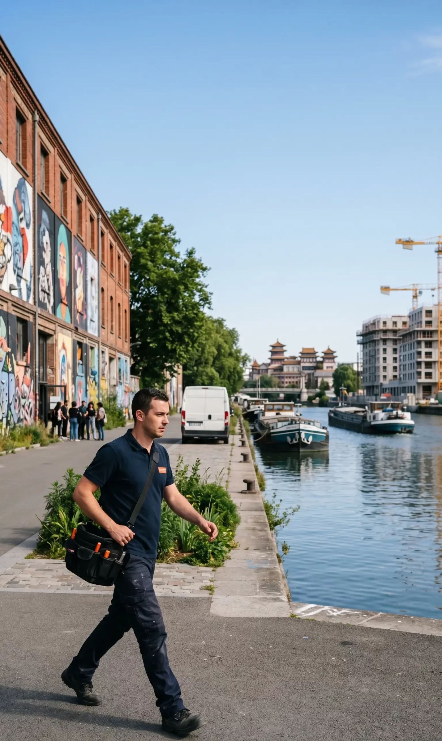 Technicien DB Assistance réparant une porte de garage à Ivry-sur-Seine