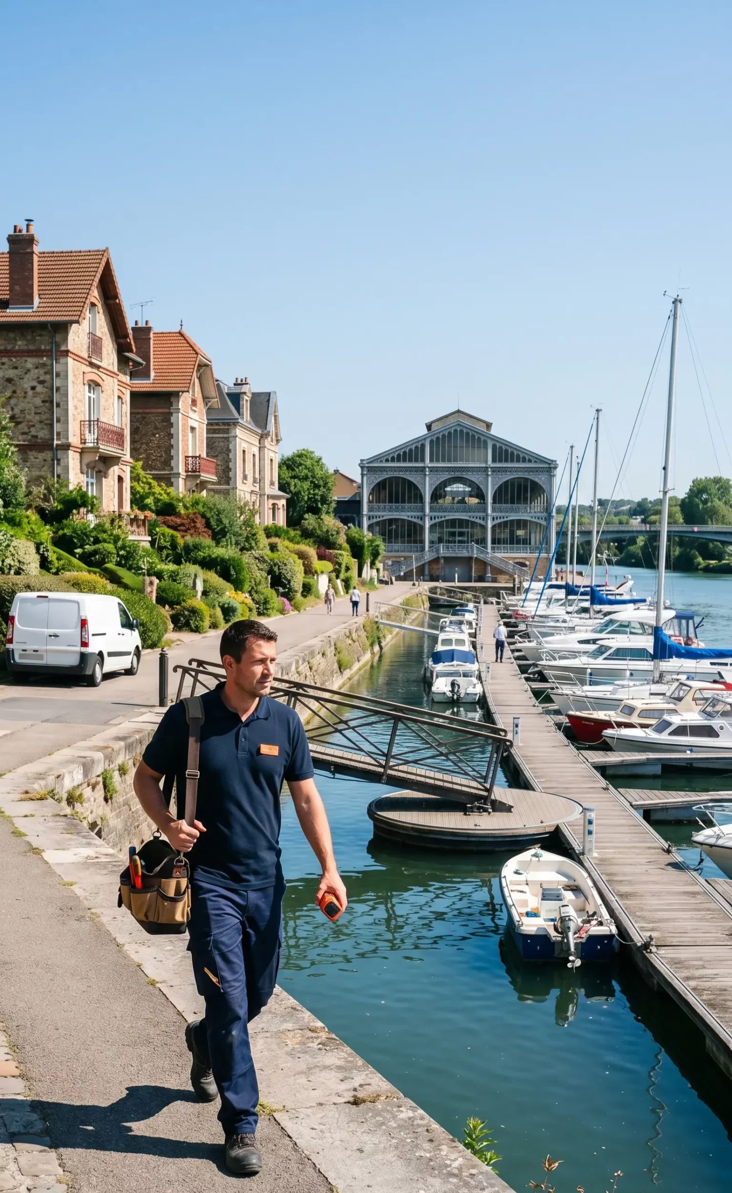 Technicien DB Assistance réparant une porte de garage à Nogent-sur-Marne