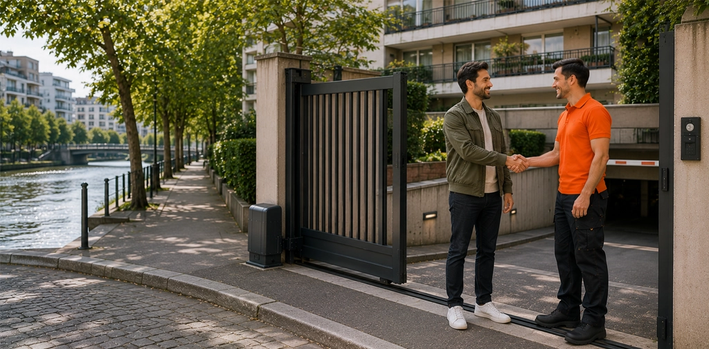 Installation portail Paris 7e, engagements DB Assistance