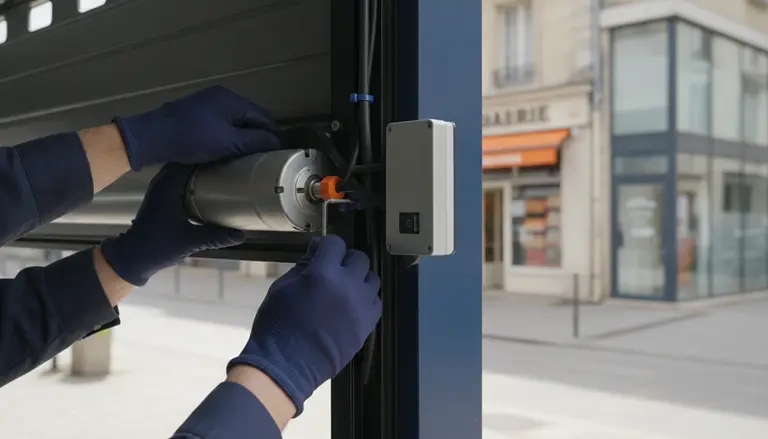 Motorisation de rideau métallique à Houilles