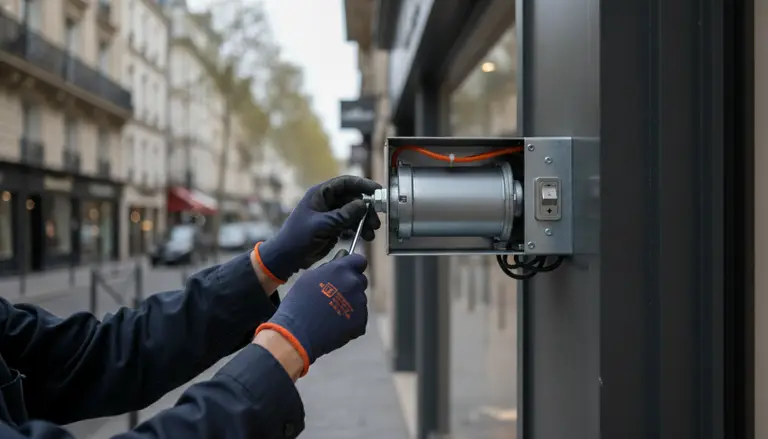 Motorisation de rideau métallique à Paris 8e