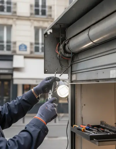 Intervention récente de réparation de rideau métallique à Paris 10e (75010)