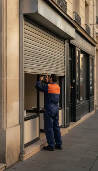 Dépannage rideau métallique à Paris 14e (75014) · intervention rapide DB Assistance