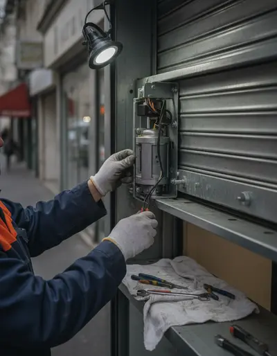 Intervention récente de réparation de rideau métallique à Paris 19e (75019)