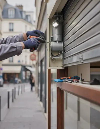 Intervention récente de réparation de rideau métallique à Paris 7e (75007)
