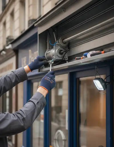 Intervention récente de réparation de rideau métallique à Paris 9e (75009)