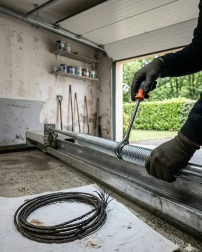 Dépannage porte de garage à Franconville remplacement ressort torsion porte sectionnelle pavillon
