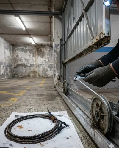 Dépannage porte de garage à Garges-lès-Gonesse remplacement câble parking souterrain Dame Blanche