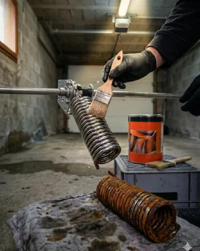 Réparation porte de garage à Conflans-Sainte-Honorine traitement anticorrosion ressort humidité bords de Seine